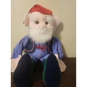 Vtg Folktails Folkmanis Furry Puppet - 30" Full Body Old Man Elf Gnome with Vest